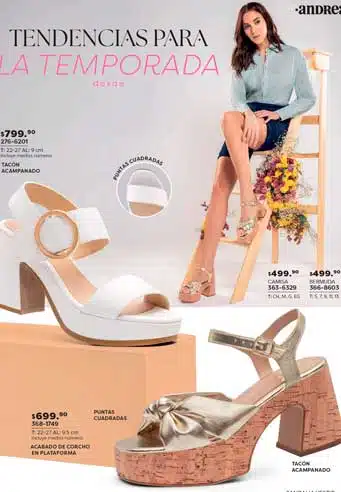 Tacones con Acabado en Corcho y Pedrería